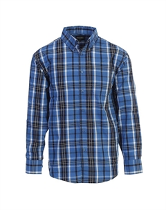 Мужская рубашка в клетку с длинным рукавом, цвет Blue Navy White Gioberti