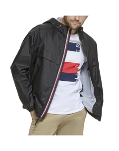 Мужская дождевик с капюшоном, черный Tommy hilfiger