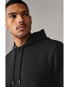 Толстовка с капюшоном из текстурированной ткани премиум класса, черный Next