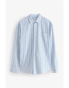 Мягкая на ощупь рубашка из 100% хлопка с длинными рукавами в полоску, белый Next