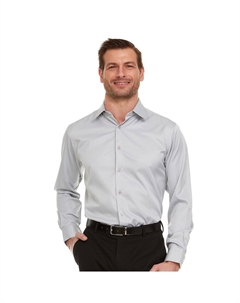 Мужская классическая рубашка узкого кроя из атласа стрейч, цвет Fog Gray Geoffrey beene