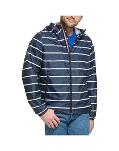 Мужская дождевик с капюшоном, цвет Navy Stripe Tommy hilfiger