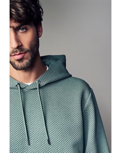 Толстовка с капюшоном из текстурированной ткани премиум класса, зеленый Next