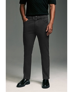 Эластичные брюки чиносы с принтом и элегантным поясом, черный Next