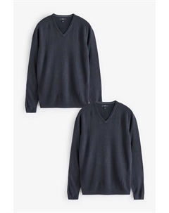 Обычные мягкие джемперы, 2 шт в упаковке, синий Next