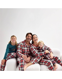 Big & Tall Jammies For Your Families Комплект пижамного верха и трусов с Санта-Клаусом Jingle Bell Rock, цвет Deep Skin Tone Santa Cuddl duds