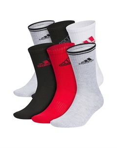 Мужские 6 пар носков Athletic Mushioned Crew, цвет Black White Red Adidas