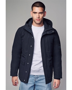 Куртка с капюшоном и 4 карманами на подкладке из материала Borg, устойчивая к воздействию дождя, синий Next