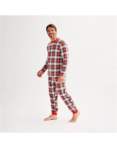 Мужские брюки Jammies For Your Families Пижамный верх Jingle Bell Rock и пижамные штаны Jogger, цвет Holiday Plaid Cuddl duds