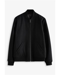 Утепленная куртка бомбер с шерстью, черный Next