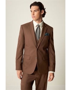 Приталенный фланелевый пиджак, коричневый Next