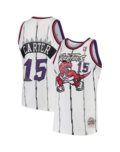 Мужская белая майка Vince Carter Toronto Raptors Hardwood Classics Swingman, цвет Rpt White Mitchell and ness