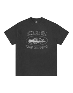 Футболка Reflective Alcatraz 'Triple Black', черный Corteiz