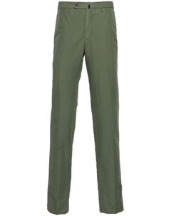 Брюки чинос 39 из смесового льна, зеленый Incotex
