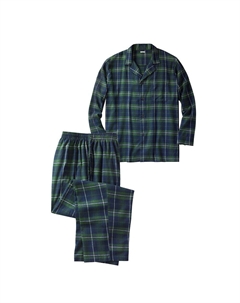 Мужской фланелевой пижамный комплект в клетку большого и высокого размера , цвет Balsam Plaid Kingsize