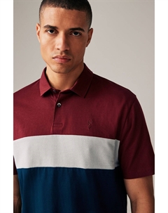 Рубашка поло с коротким рукавом из 100% хлопка с застежкой на пуговицы, бордовый Next