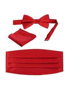 Мужской регулируемый комплект из атласа и пояса с узором пейсли, красный Gioberti