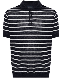 Полосатая льняная рубашка-поло, белый Paul & shark