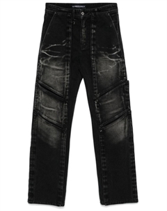 Джинсы с несколькими панелями и ремешками на липучках, черный Y / project