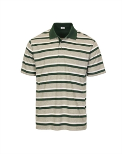 Мужская рубашка-поло стандартного кроя в полоску с короткими рукавами и карманом, цвет Hunter Green Gioberti