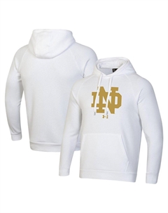 Мужской белый пуловер с капюшоном Notre Dame Fighting Irish Interlocking ND Gold Rush Rival реглан, цвет Ntd White Under armour