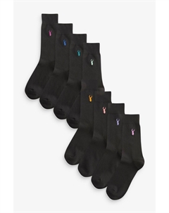 Носки многослойные, прочные, с вышивкой, черный Next