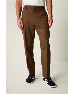 Элегантные фланелевые брюки облегающего кроя, коричневый Next