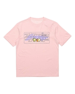 Футболка с мультяшным принтом, свободная футболка, розовый Li-ning