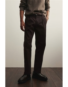 Хлопковые брюки чинос обычного кроя, коричневый H&m