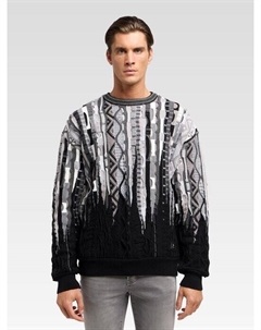 Свитер с круглым вырезом из бриллиантов, черный Carlo colucci