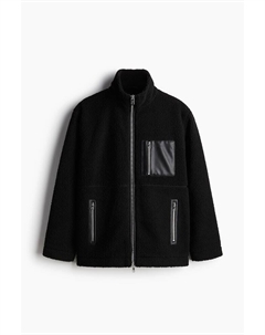 Тедди-Жакет свободного кроя, черный H&m