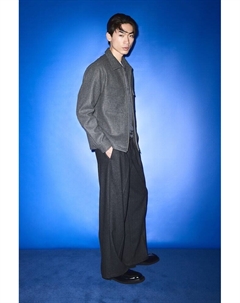 Верхняя рубашка с застежкой-молнией спереди стандартной посадки, серый H&m