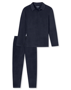 Пижама отборная премиум класса утепляющая, синий Schiesser