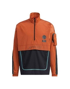 Куртка ub wb anorak casual sports colorblock stand collar jacket orange, оранжевый Adidas