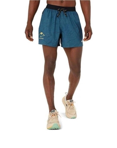 Шорты fujitrail со сплошным принтом 5 дюймов шорты, синий Asics