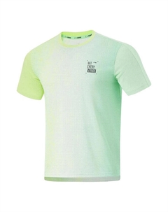 Футболка с графическим принтом быстросохнущая беговая футболка, зеленый Li-ning