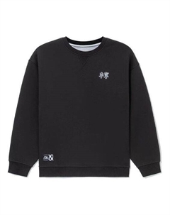 Толстовка спортивные стильные серии двусторонний свободный круглый вырез пуловер, черный Li-ning