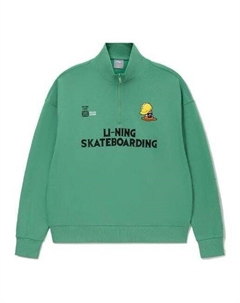 Свитера серии скейтборд полумолния свободный пуловер, зеленый Li-ning