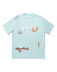 Футболка с графическим принтом футболка, голубой Li-ning