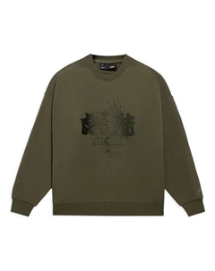 Толстовка спортивные серии Living cf вышитый узор свободный пуловер, зеленый Li-ning