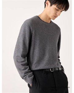 Джемпер Cashmere Crew Neck, серый Uniqlo
