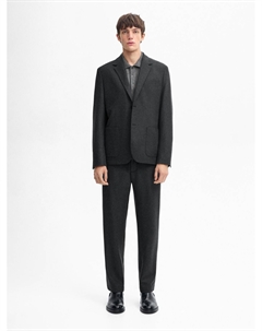 Струящийся блейзер из 100% шерсти, серый Massimo dutti