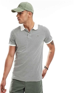 Скальперы – рубашка-поло в полоску цвета хаки Scalpers