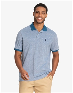Футболка поло Jacquard Birdseye Pique, синий U.s. polo assn.