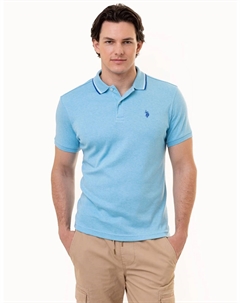Футболка поло Slim Fit Solid Interlock, синий U.s. polo assn.