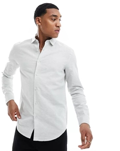 Элегантная мятная льняная рубашка с клубным воротником Wedding Asos