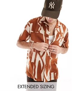 Рубашка свободного кроя с абстрактным принтом Asos