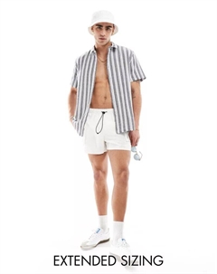 Темно-синяя рубашка свободного кроя с фактурными полосками Asos