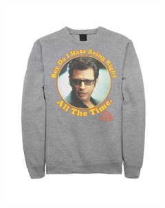 Мужской свитшот-пуловер «Парк Юрского периода: Ненавижу быть правым всегда» Licensed character