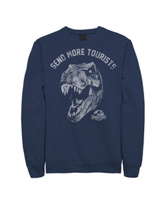 Мужской свитшот с изображением тираннозавра «Парк Юрского периода» и «Присылайте больше туристов», синий Licensed character